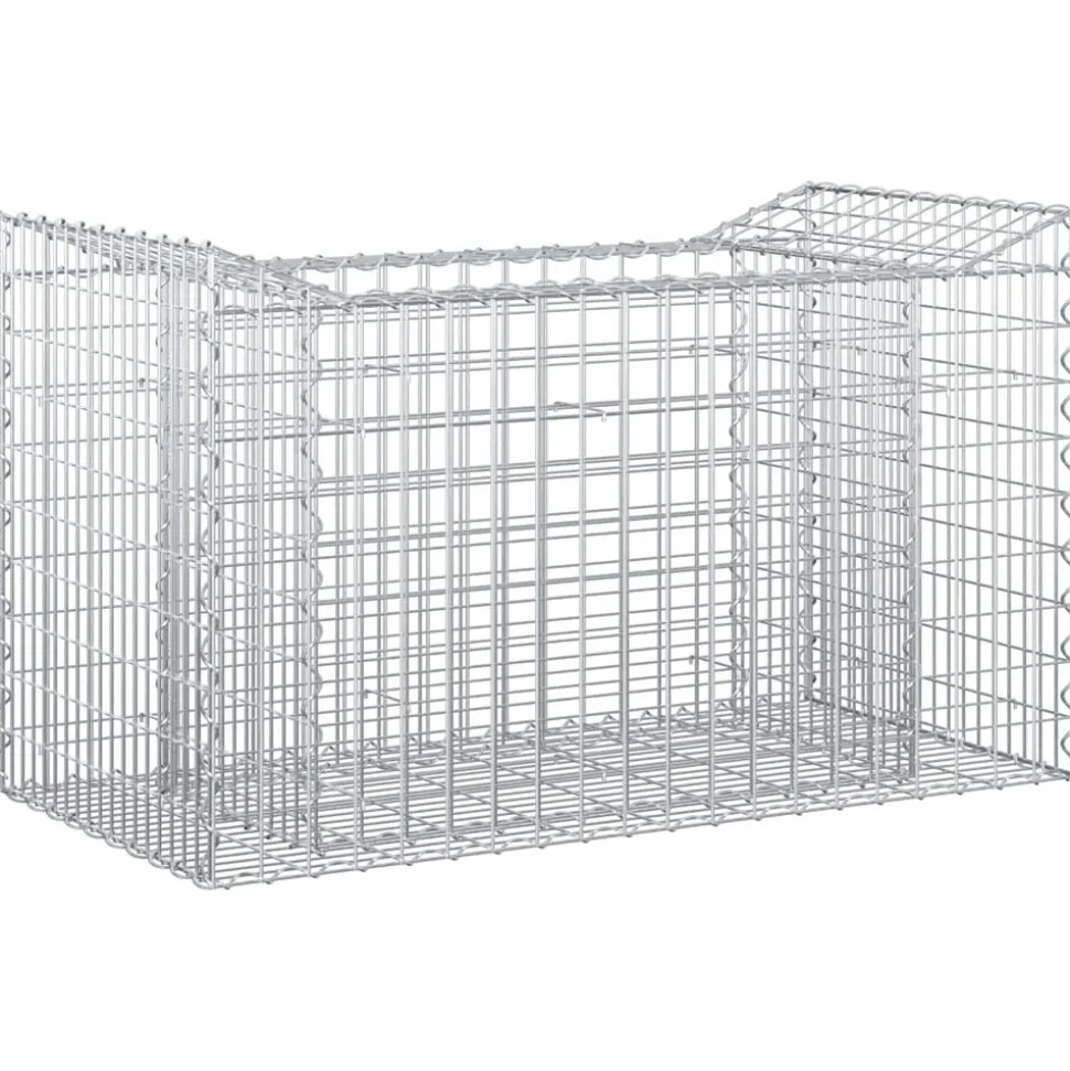 vidaXL Gabion Verhoogd Bed Zilver 50 x 100 x 60 cm