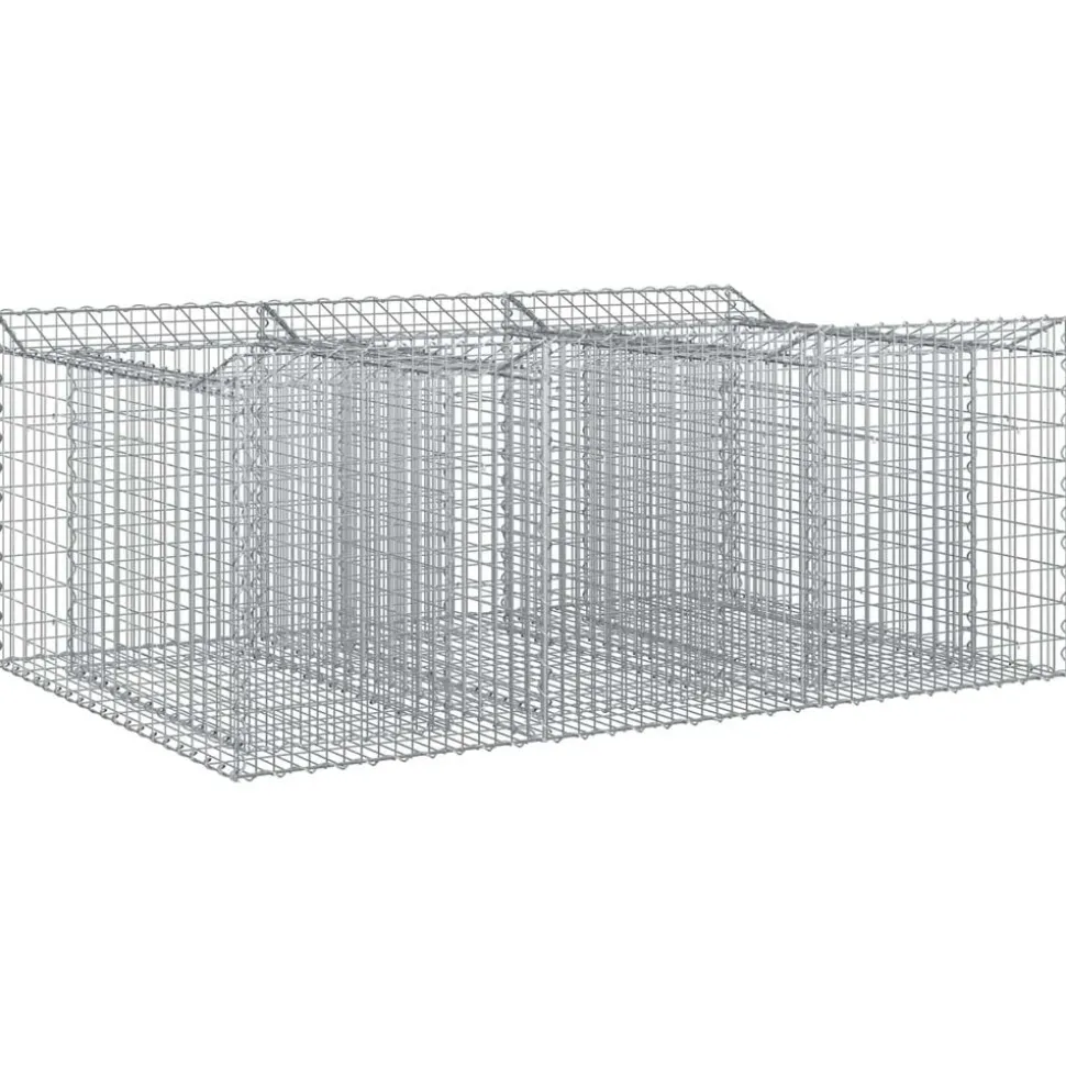 vidaXL Gabion Verhoogd Bed Zilver 150 x 100 x 60 cm