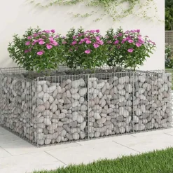 vidaXL Gabion Verhoogd Bed Zilver 150 x 100 x 60 cm
