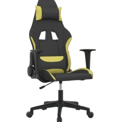 vidaXL Gamestoel stof zwart en lichtgroen