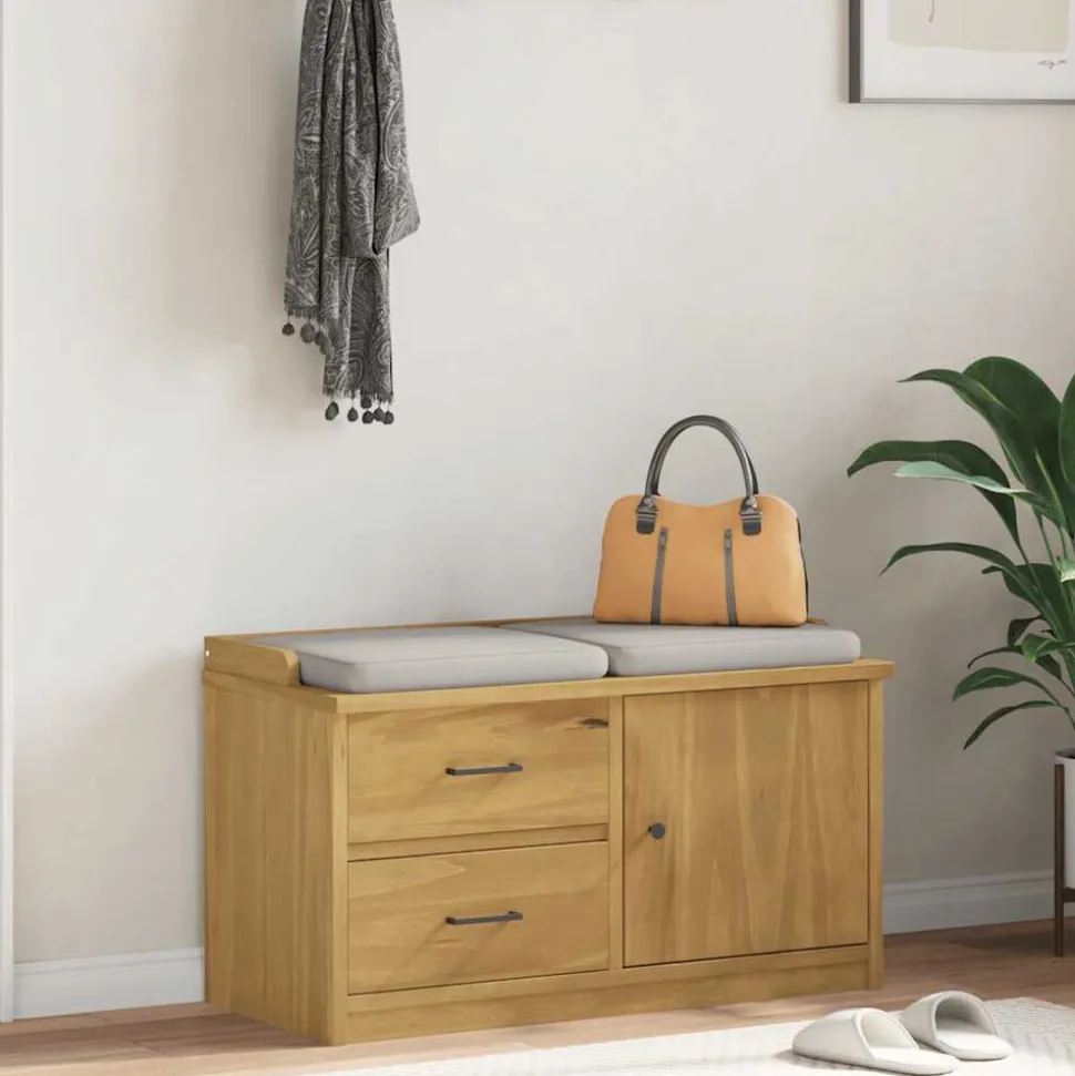 vidaXL Gangbankje SANDNES 87x40x50 cm massief grenenhout