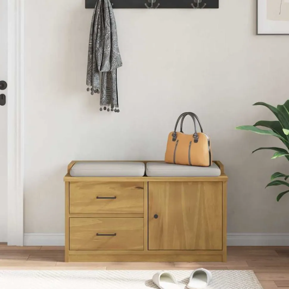 vidaXL Gangbankje SANDNES 87x40x50 cm massief grenenhout