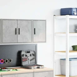 vidaXL Garage wandkast betongrijs bewerkt hout