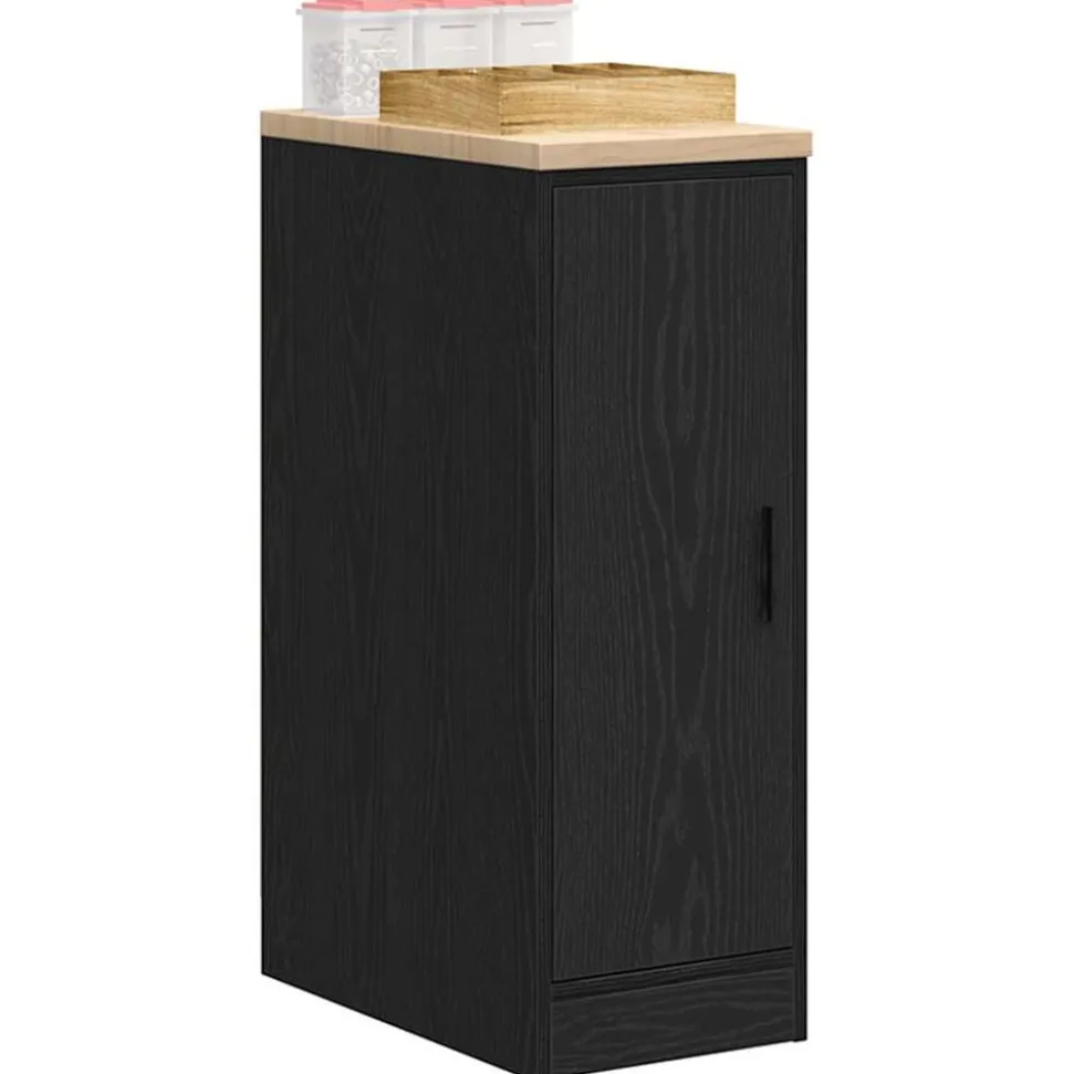 vidaXL Garagekast 30x51x85 cm massief grenenhout zwart