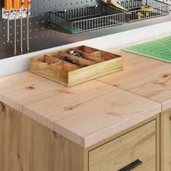 vidaXL Garagekast 30x51x85 cm massief grenenhout artisan eikenkleurig