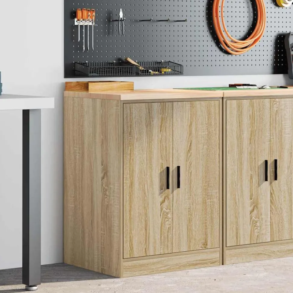 vidaXL Garagekast 60x51x85 cm massief grenenhout sonoma eikenkleurig