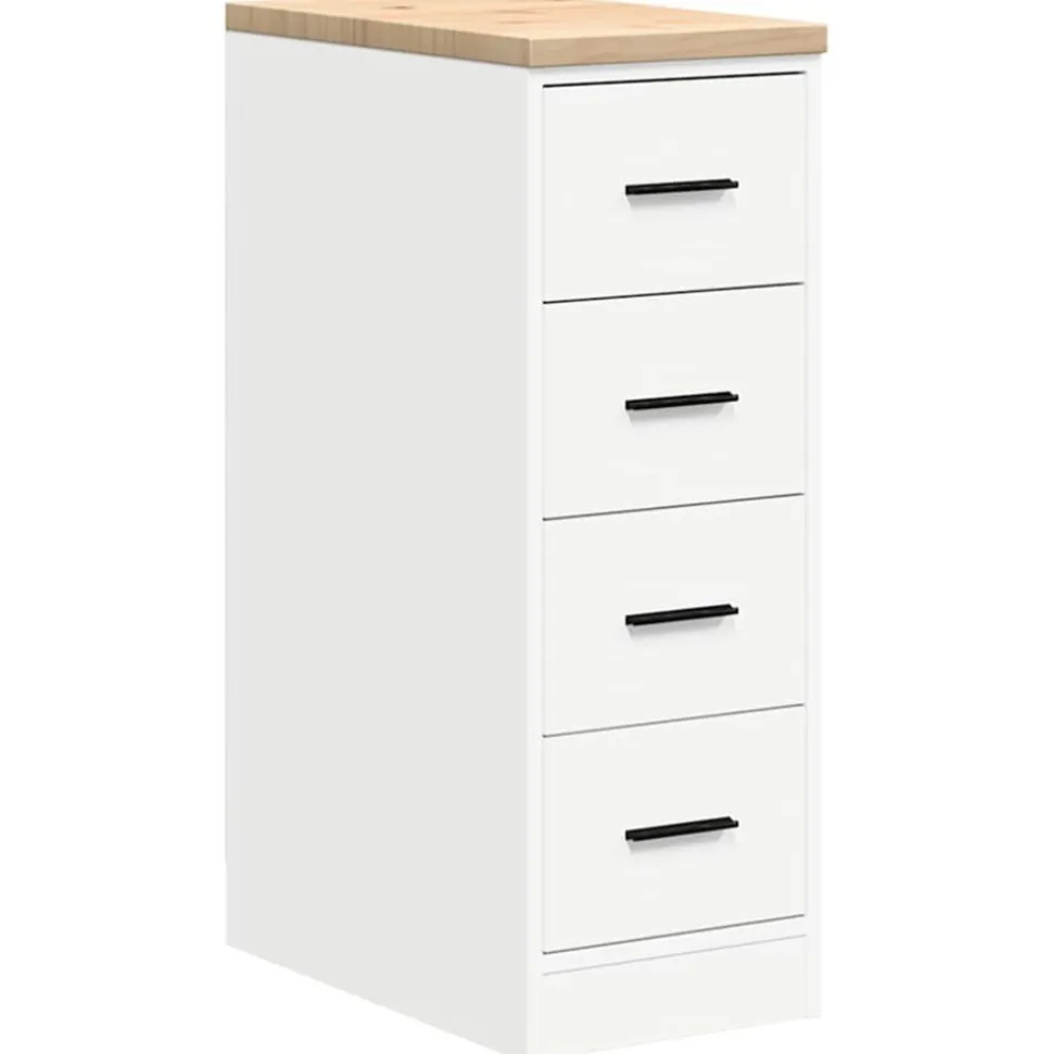 vidaXL Garagekast 30x51x85 cm massief grenenhout wit