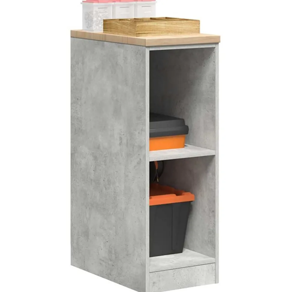 vidaXL Garagekast 30x51x85 cm massief grenenhout betongrijs