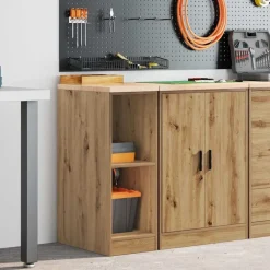 vidaXL Garagekast 30x51x85 cm massief grenenhout artisan eikenkleurig