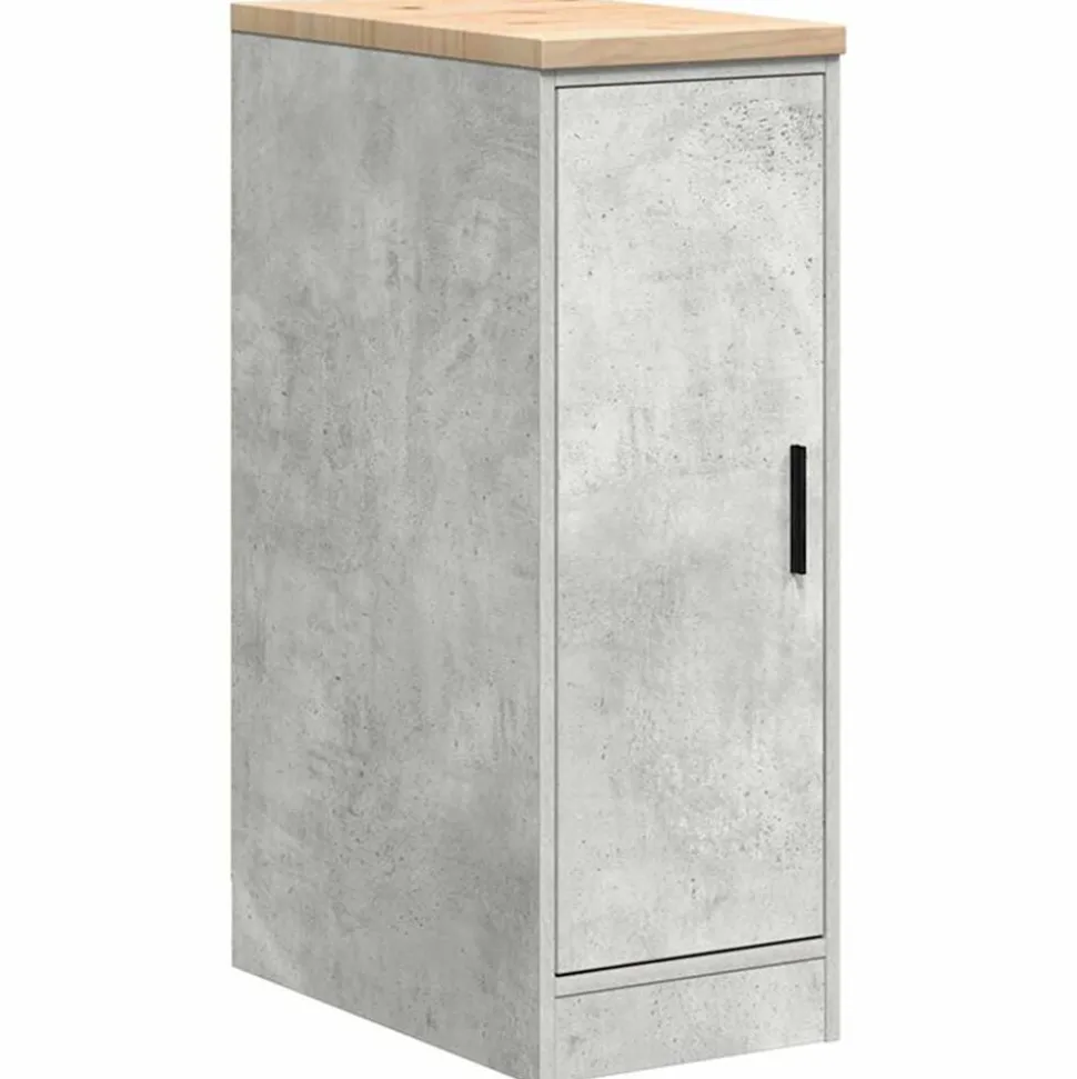 vidaXL Garagekast 30x51x85 cm massief grenenhout betongrijs