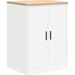 vidaXL Garagekast 60x51x85 cm massief grenenhout wit