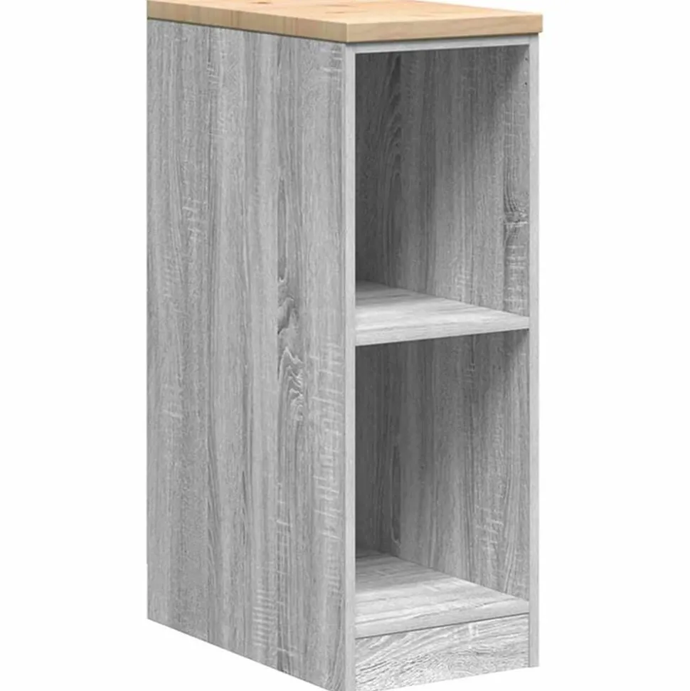 vidaXL Garagekast 30x51x85 cm massief grenenhout grijs sonoma