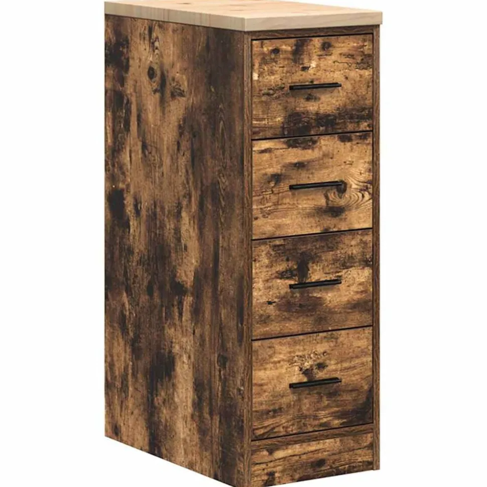 vidaXL Garagekast 30x51x85 cm massief grenenhout gerookt eiken
