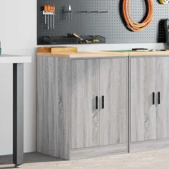 vidaXL Garagekast 60x51x85 cm massief grenenhout grijs sonoma