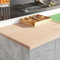vidaXL Garagekasten 6 st bewerkt hout betongrijs