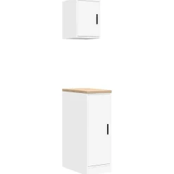 vidaXL Garagekasten 2 st spaanplaat wit
