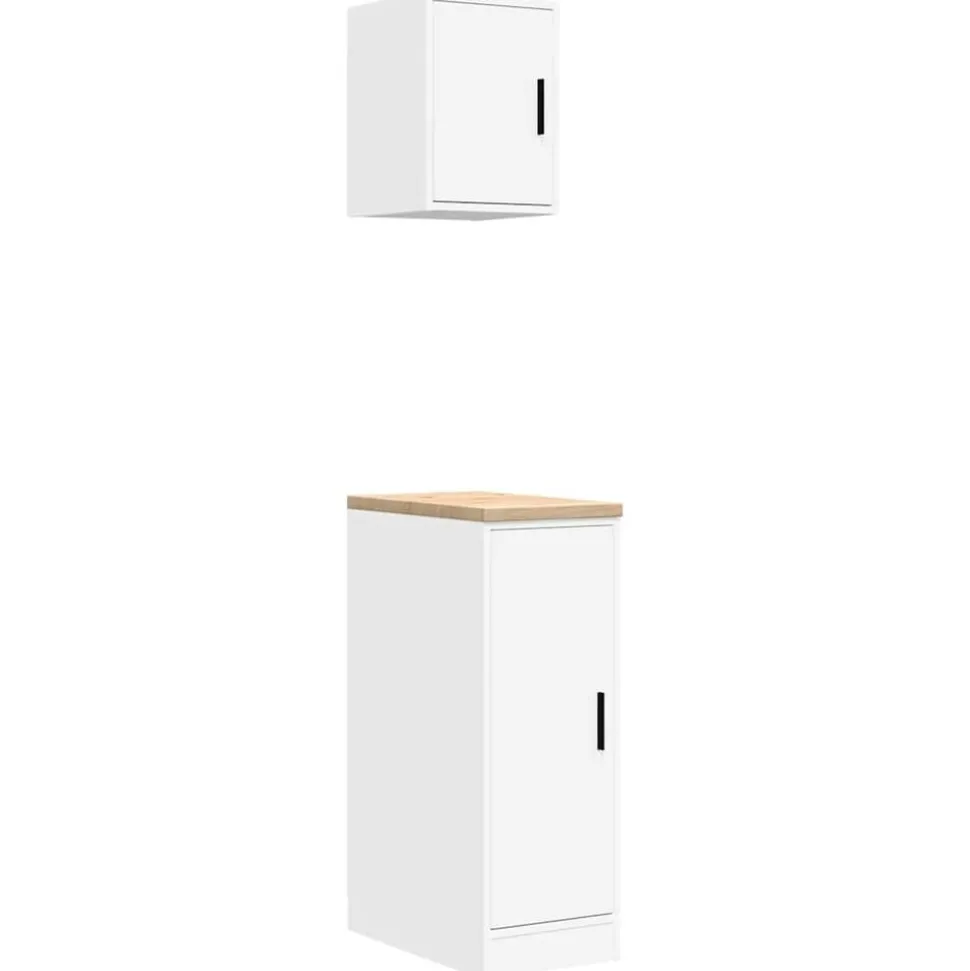vidaXL Garagekasten 2 st spaanplaat wit