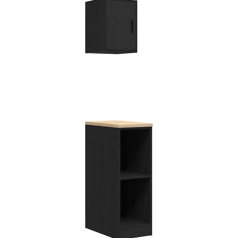 vidaXL Garagekasten 2 st spaanplaat zwart