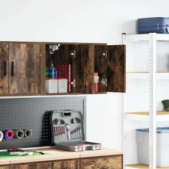 vidaXL Garagewandkasten 2 st Spaanplaat gerookt eikenhout