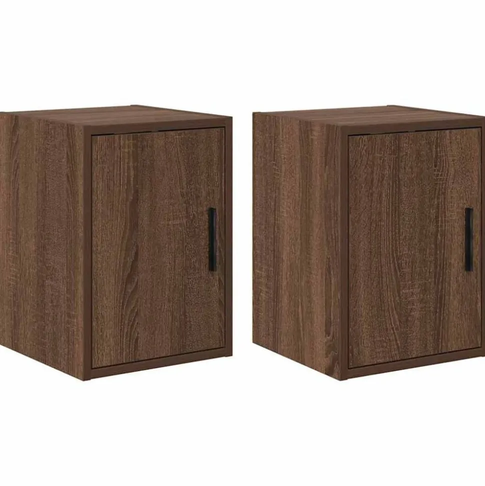 vidaXL Garagewandkasten 2 st spaanplaat bruin eiken
