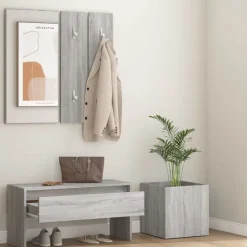 vidaXL Garderobe set bewerkt hout grijs sonoma eikenkleurig