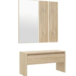 vidaXL Garderobe set bewerkt hout sonoma eiken