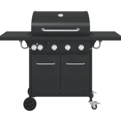 vidaXL Gasbarbecue met 5 branders gepoedercoat staal zwart