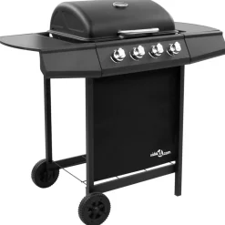 vidaXL Gasbarbecue-grill met 4 branders zwart