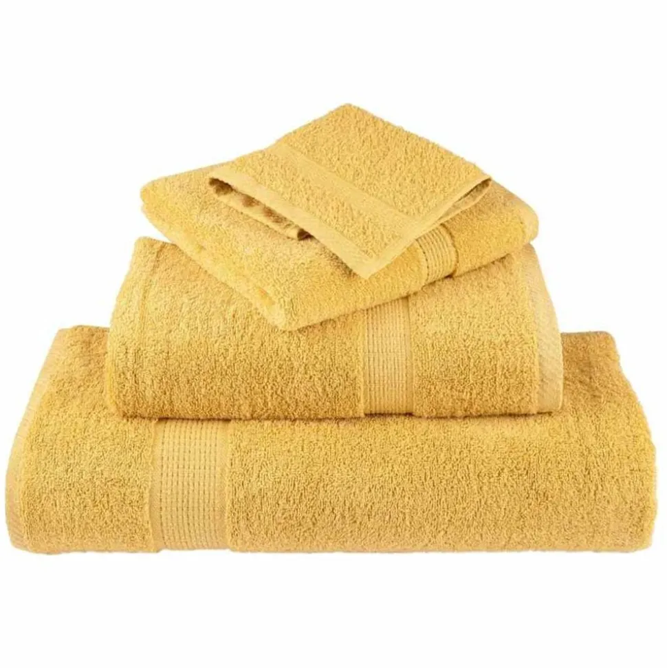 vidaXL Gastendoek SOLUND 2 pcs Goud 15 x 21 cm 550 gsm