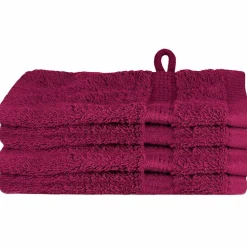 vidaXL Gastendoek SOLUND 4 pcs Bordeauxrood 15 x 21 cm 550 gsm