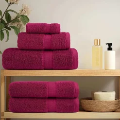 vidaXL Gastendoek SOLUND 4 pcs Bordeauxrood 15 x 21 cm 550 gsm