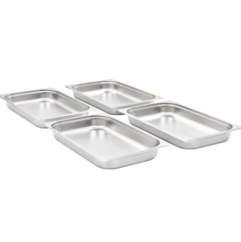 vidaXL Gastronormbakken 4 st GN 1/1 65 mm roestvrij staal