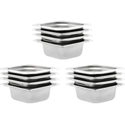 vidaXL Gastronormbakken 12 st GN 1/6 65 mm roestvrij staal