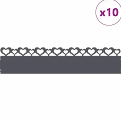 vidaXL Gazonranden 10 pcs Antraciet 103 x 0,05 x 22 cm Staal