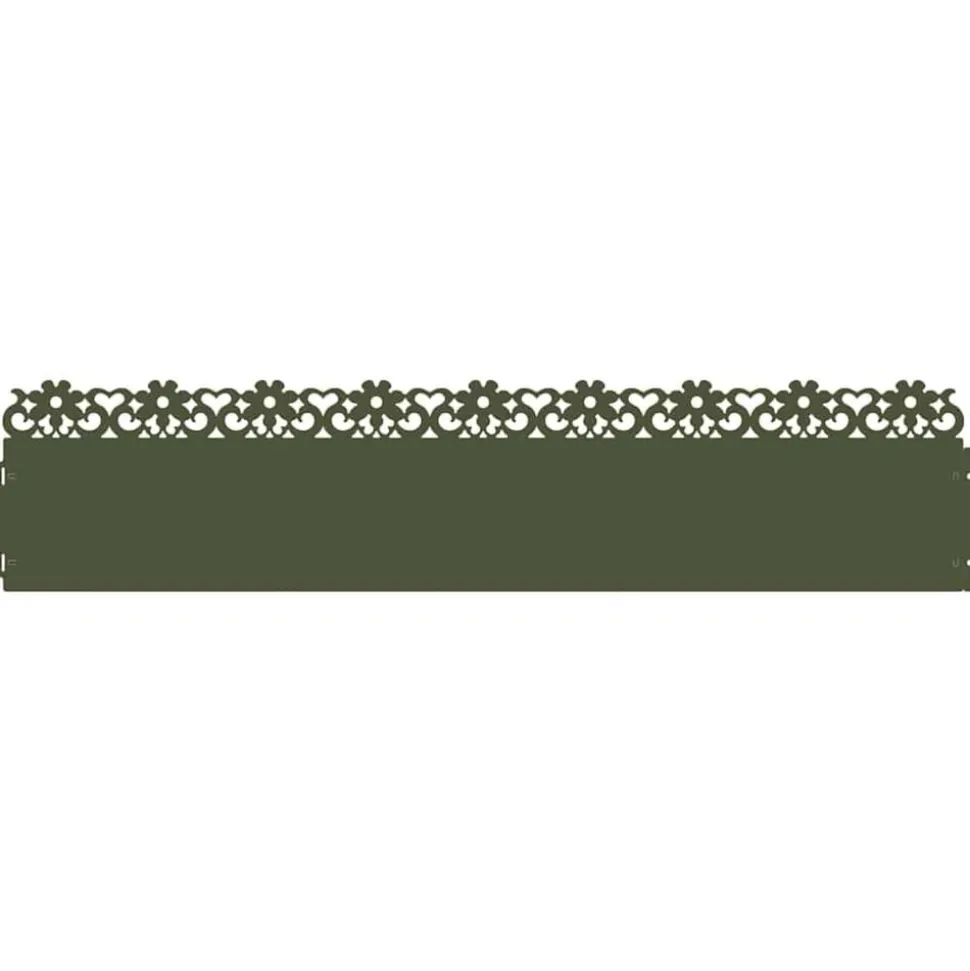 vidaXL Gazonranden 10 pcs Olijf Groen 103 x 0,05 x 22 cm Staal