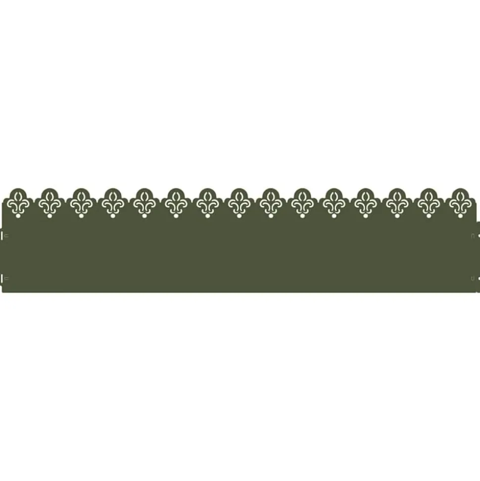 vidaXL Gazonranden 10 pcs Olijf Groen 103 x 0,05 x 22 cm Staal