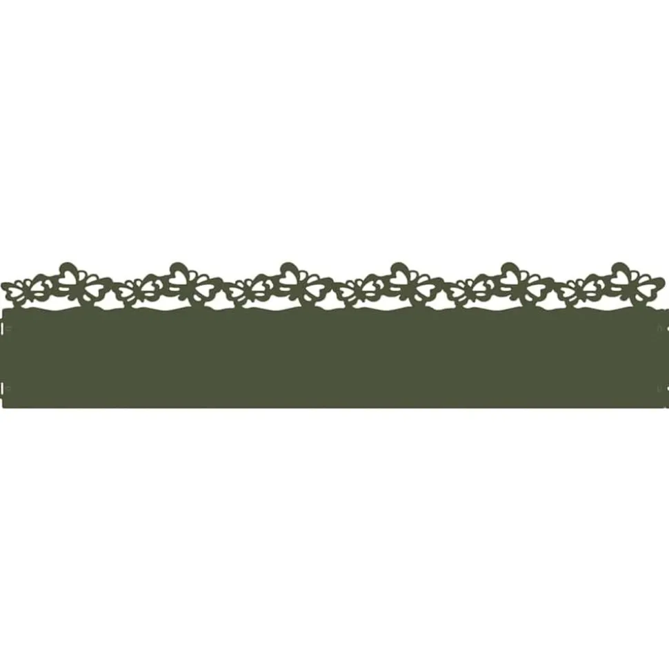 vidaXL Gazonranden 10 pcs Olijf Groen 103 x 0,05 x 22 cm Staal