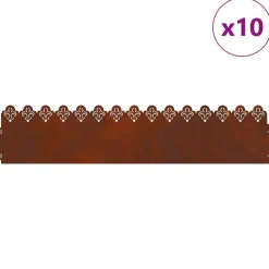 vidaXL Gazonranden 10 pcs Roestig 103 x 0,05 x 22 cm Cortenstaal