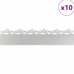 vidaXL Gazonranden 10 pcs Zilver 103 x 0,05 x 22 cm Roestvrij staal