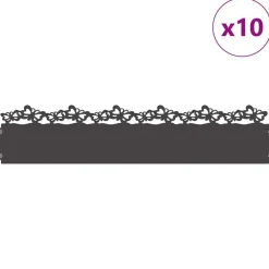 vidaXL Gazonranden 10 pcs Zwart 103 x 0,05 x 22 cm Staal