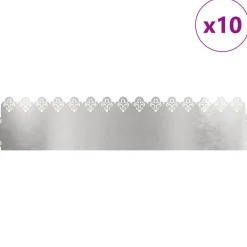vidaXL Gazonranden 10 pcs Zilver 103 x 0,05 x 22 cm Roestvrij staal