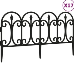 vidaXL Gazonranden 17 st 10 m polypropeen zwart