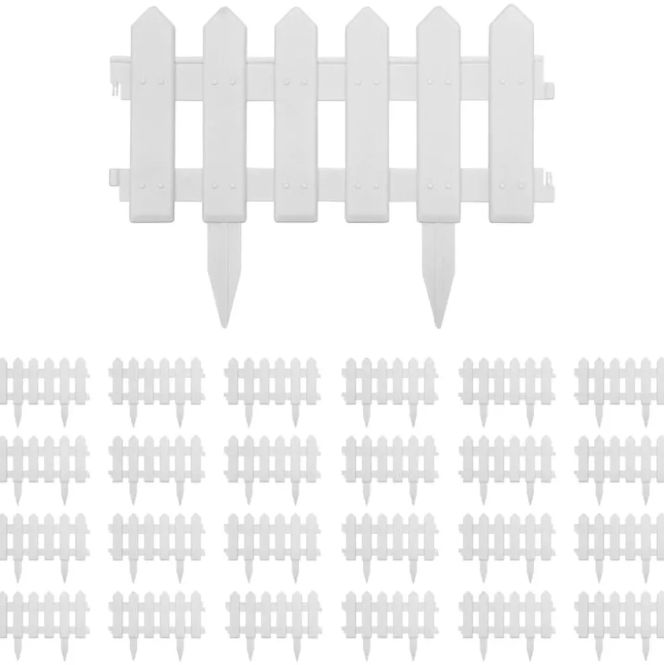 vidaXL Gazonranden 25 st 10 m PP wit