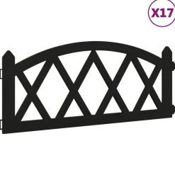 vidaXL Gazonranden 17 st 10 m polypropeen zwart