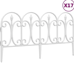 vidaXL Gazonranden 17 st 10 m polypropeen wit