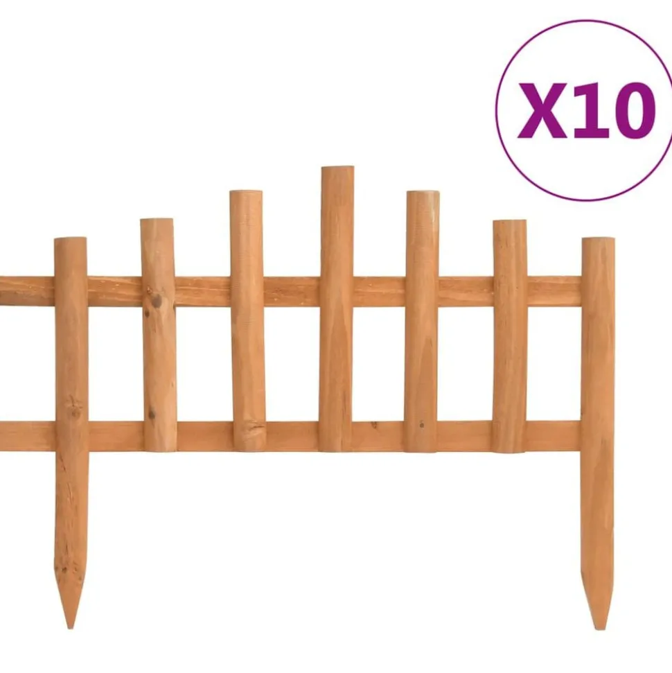 vidaXL Gazonranden 10 st 4,4 m vurenhout