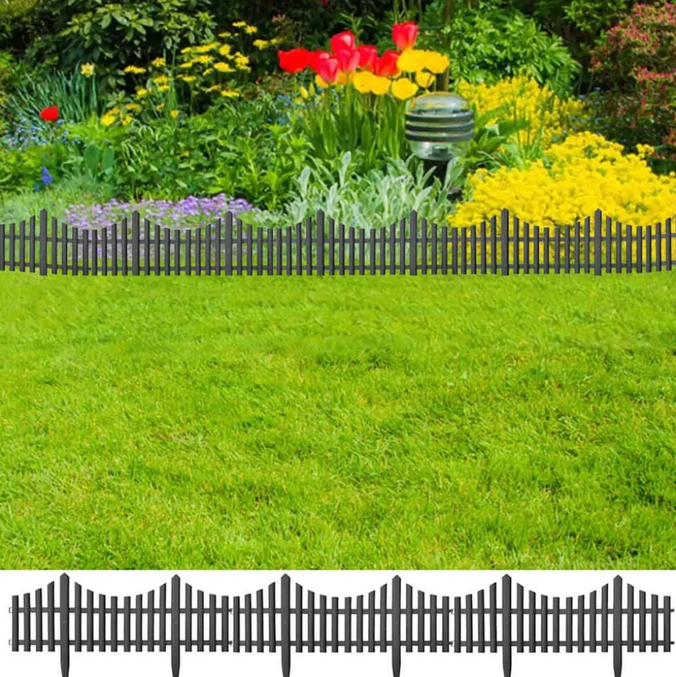 vidaXL Gazonranden 17 st 10 m PP antracietkleurig