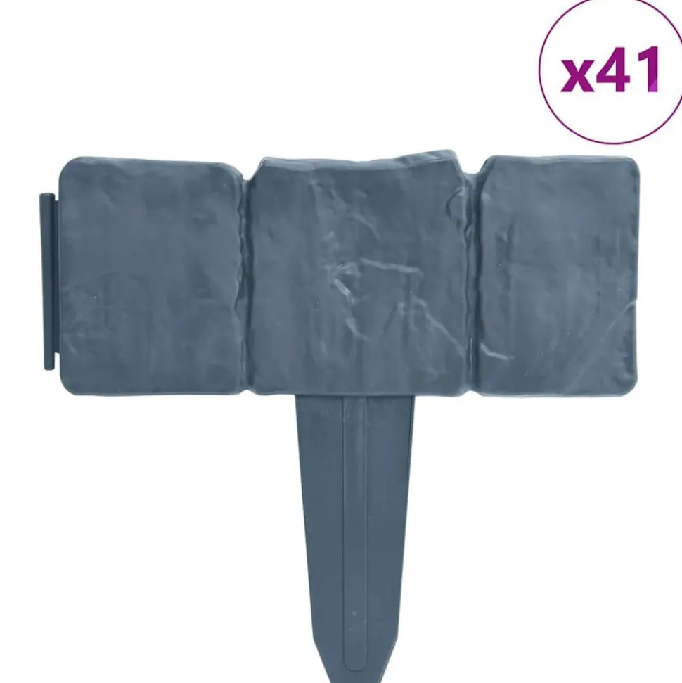 vidaXL Gazonranden 41 st steen-look 10 m kunststof