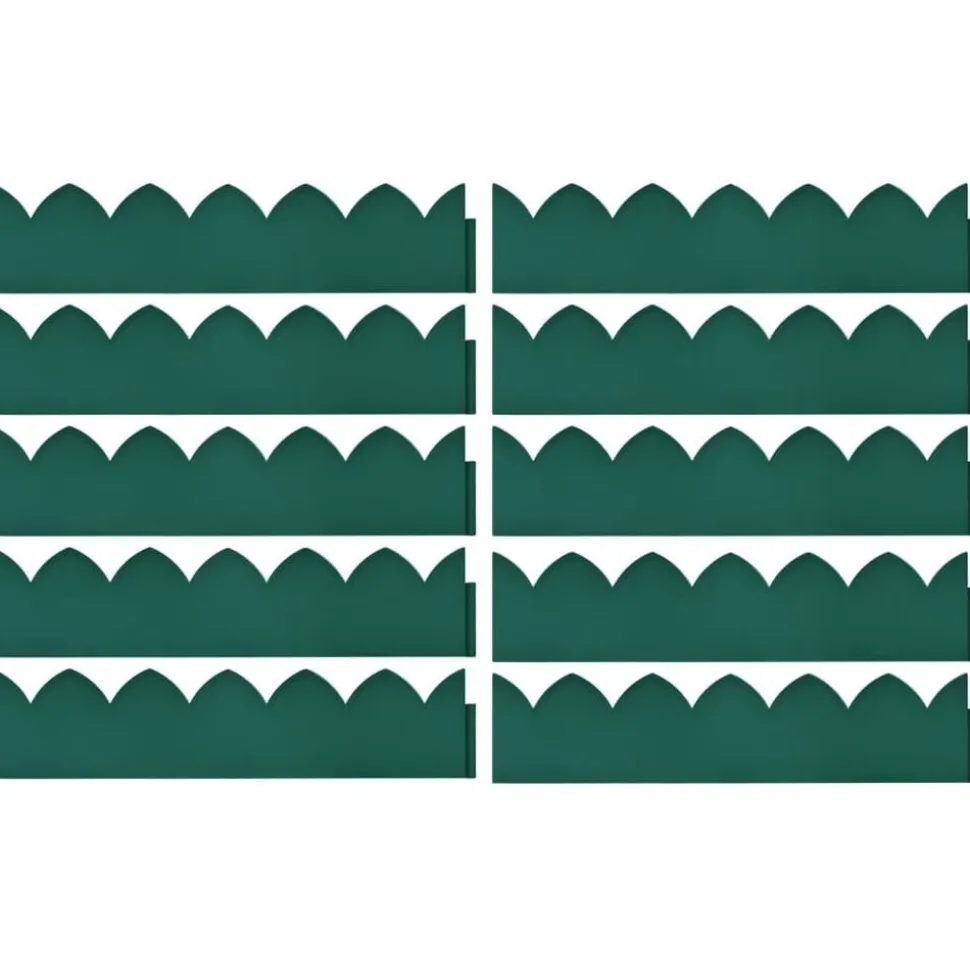 vidaXL Gazonranden 10 st 65x15 cm PP groen