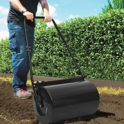 vidaXL Gazonroller 50 L 63 cm zwart